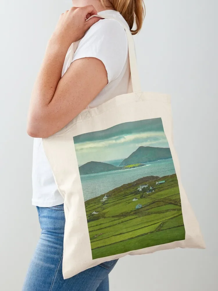 Irish Coast and Fields Tote Bag shopping cart bags female bag reusable grocery bags bags for women Tote Bag