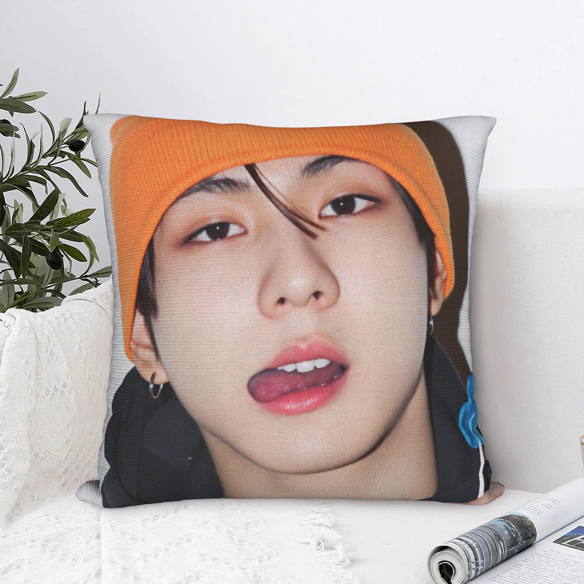 Kpop Boy Wonnie Pillow Cover  Soft Cushion Cover Cute Funny Pillow Case For Office Car Home Decor