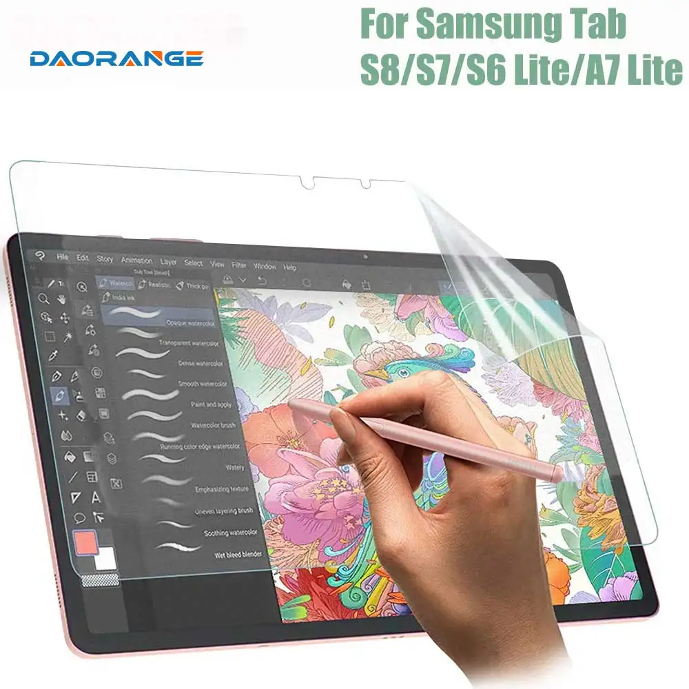 Paper Like Screen Protector For Samsung Tab S7 11 S8 S6 Lite 10.4 A7 Lite SM-P610 T870 T220 X700 PET Matte Write Painting Film
