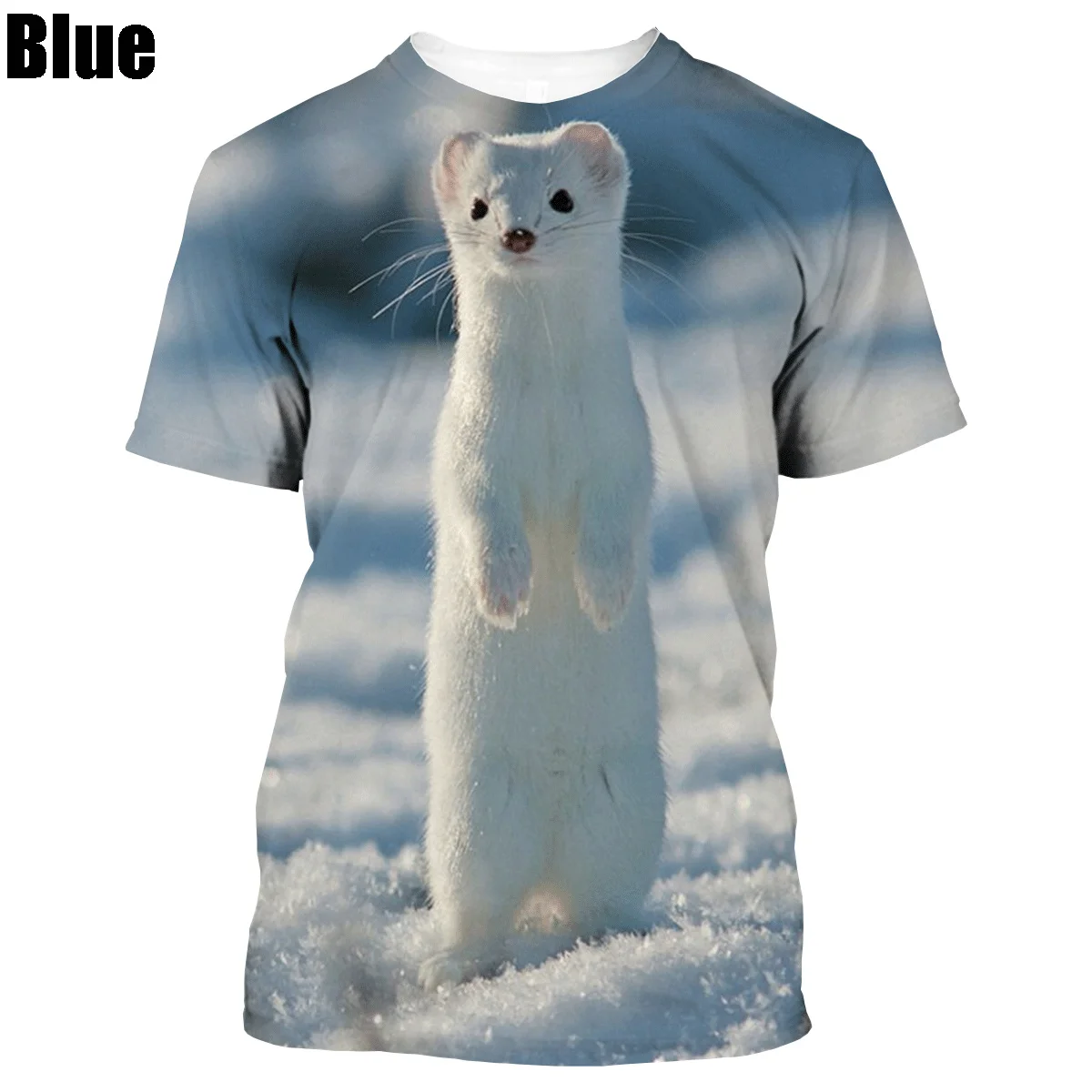 T-shirt con stampa 3D creativa di moda T-shirt con furetto animale carino per uomo e donna