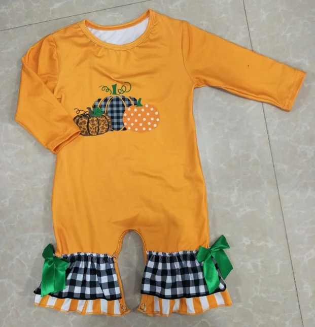 Gele Jongens Meisjes Baby Romper Halloween Pompoen Baby Meisje 0-2 Jaar Jumpsuit Romper Jumpsuit Katoen Home Wear Gemakkelijk Te Wassen