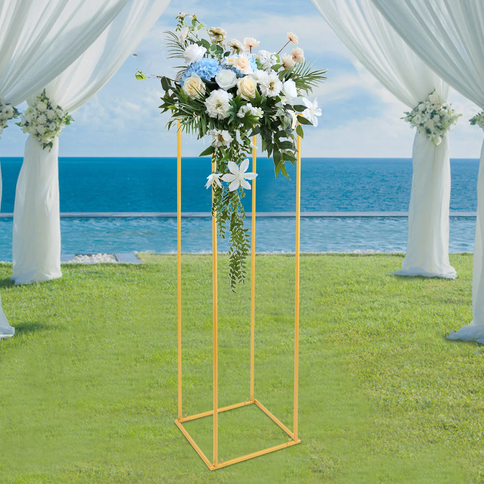 

Flower Stand, Flower Display Rack Decorations for Wedding Party Event, Gold Flower Holder for Home Party Wedding Decorations