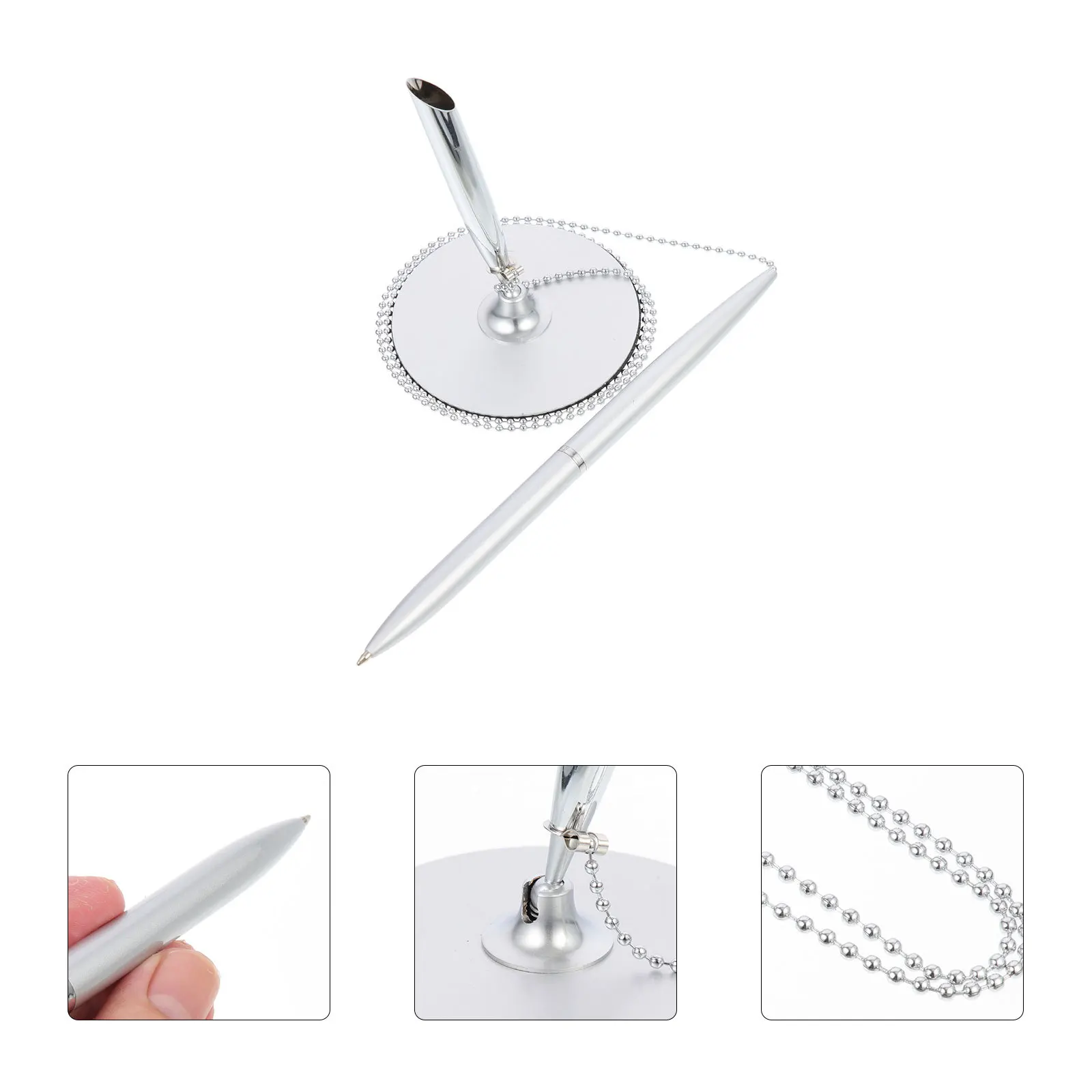 Vertical Table Premium With Chain Office Business Sign Pen Wear-Resistant Ballpoint Pen For Conference Bank