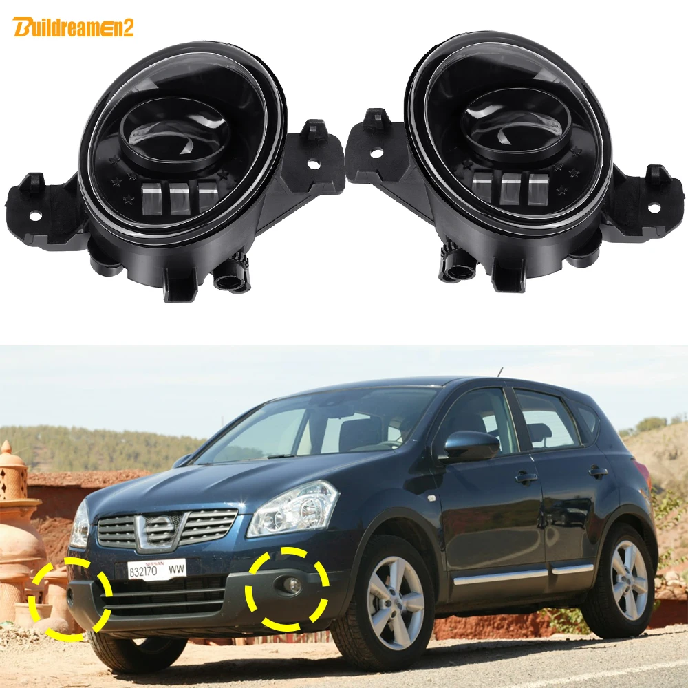 2 Pieces Car Left + Right LED Lens Fog Light Daytime Running Lamp DRL 30W H11 For Nissan Qashqai Qashqai+2 (J10) 2006-2013