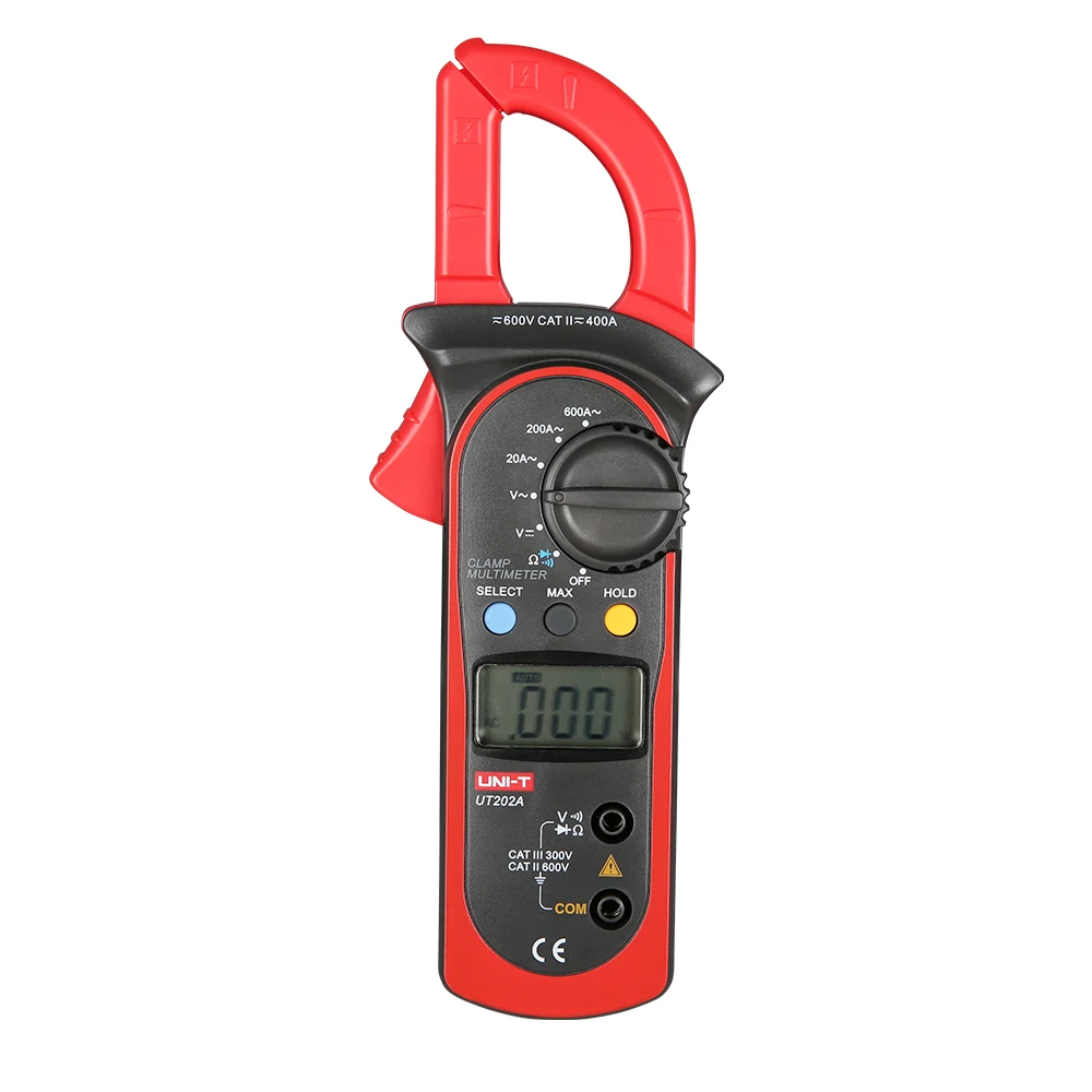 

UNI-T UT202A 1999 Counts AC DC Digital Clamp Meter with Temperature Test Auto Range 600V Voltage Digital Clamp Multimeter
