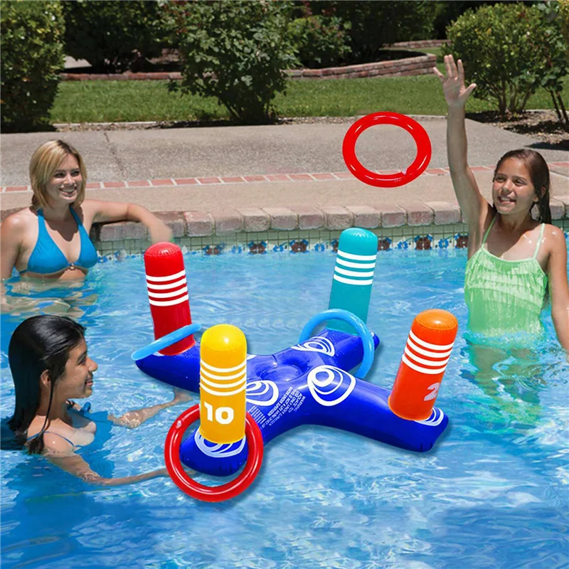 

ABUM-5X Inflatable Pool Ring Toss Game Floating With 4 Rings For Multiplayer Pool Game Pool Beach Floats Party