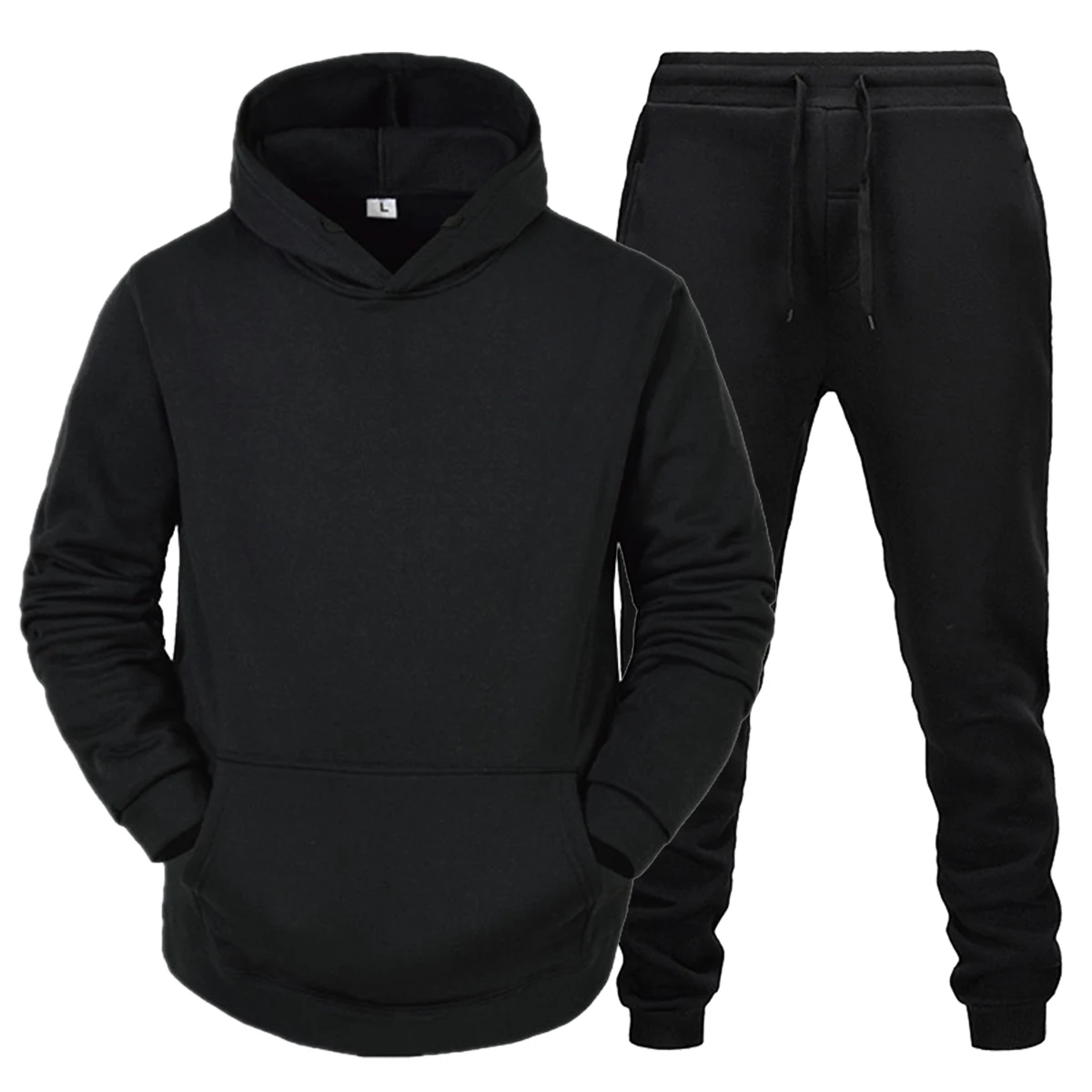 Tracksuit Set 2Pcs Sportswear Solid Color Men\'s Hooded Sweatshirt+pants Pullover Hooded Sweatshirt Sportswear Set Casual Suits