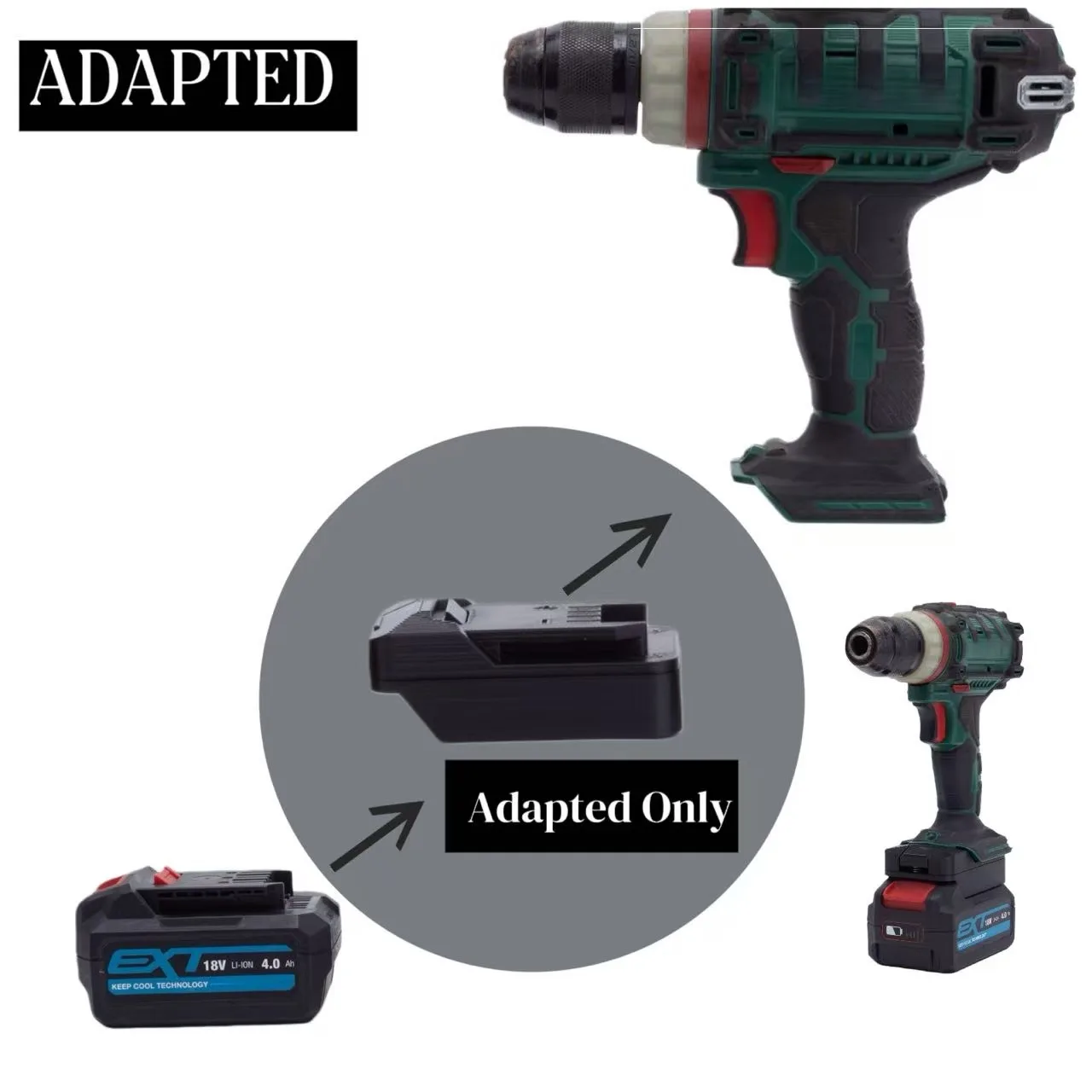 

Converter Battery Adapter For Erbauer 18v Compatible To For Parkside Lidl S Tools Converter(Not include tools and battery）