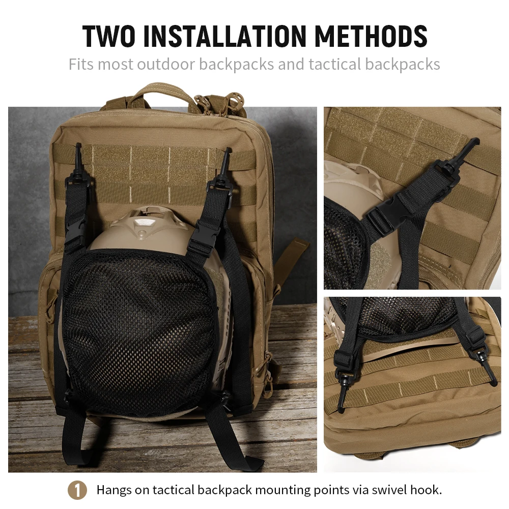 Taktische Helmnetzabdeckung Outdoor Freizeitrucksack Netz-Tasche Multifunktionales Rucksackzubehör – Detail 4