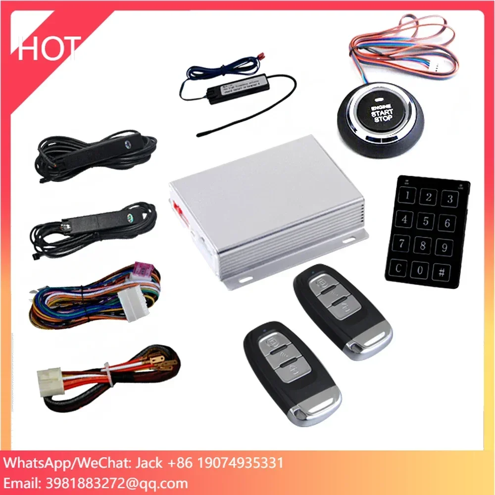 Sistema de alarma de coche PKE de calidad con Kit de entrada pasiva sin llave/botón de inicio y parada/identificación automática del propietario