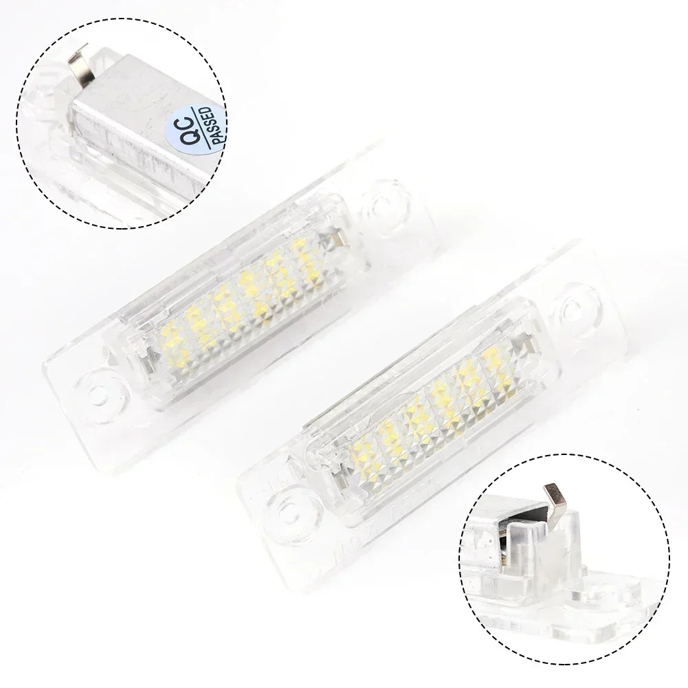 2 Pcs 18SMD LED License Plate Light 6000K White For Touran For Passat T5 For Skoda For Superb MK1 3U B5 Accessories For Vehicles