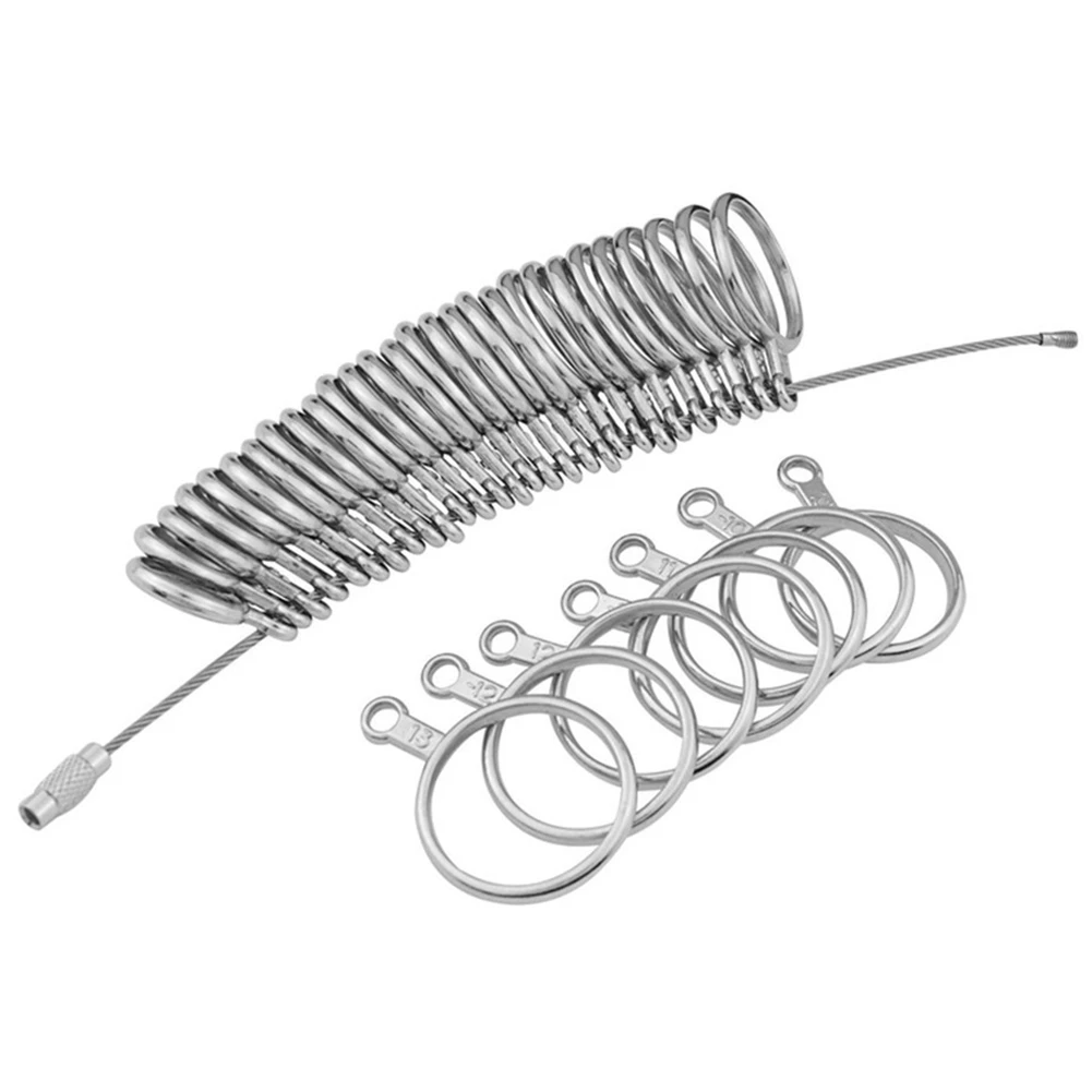 ABQR Stainless Steel S Finger Sizer Measuring Ring Tool, Size 0-13 with Half Size