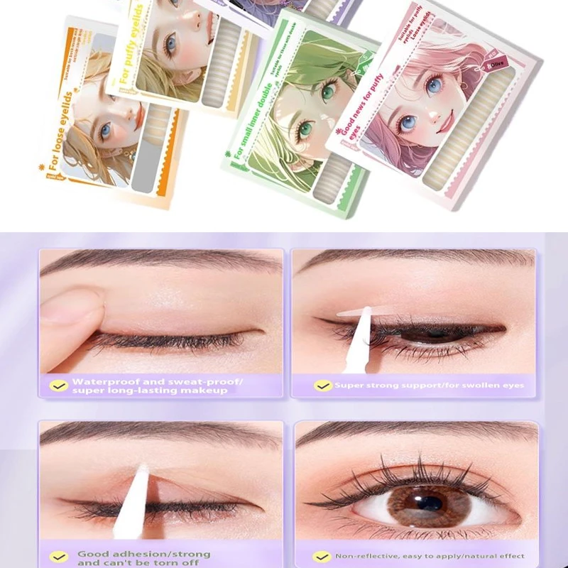 สติกเกอร์ติดเปลือกตาแบบใส 180/216/240 ชิ้น แผ่นยกเปลือกตาแบบลูกไม้ เทปติดเปลือกตาสองชั้น แท่งปรับเปลือกตา สติกเกอร์ เทปติดตา อุปกรณ์ติดขนตา