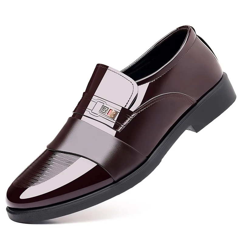 

New Men's Shiny Formal Leather Shoes, Business Casual Shoes, Fashionable and Versatile Soft Leather and Soft Soled Shoes