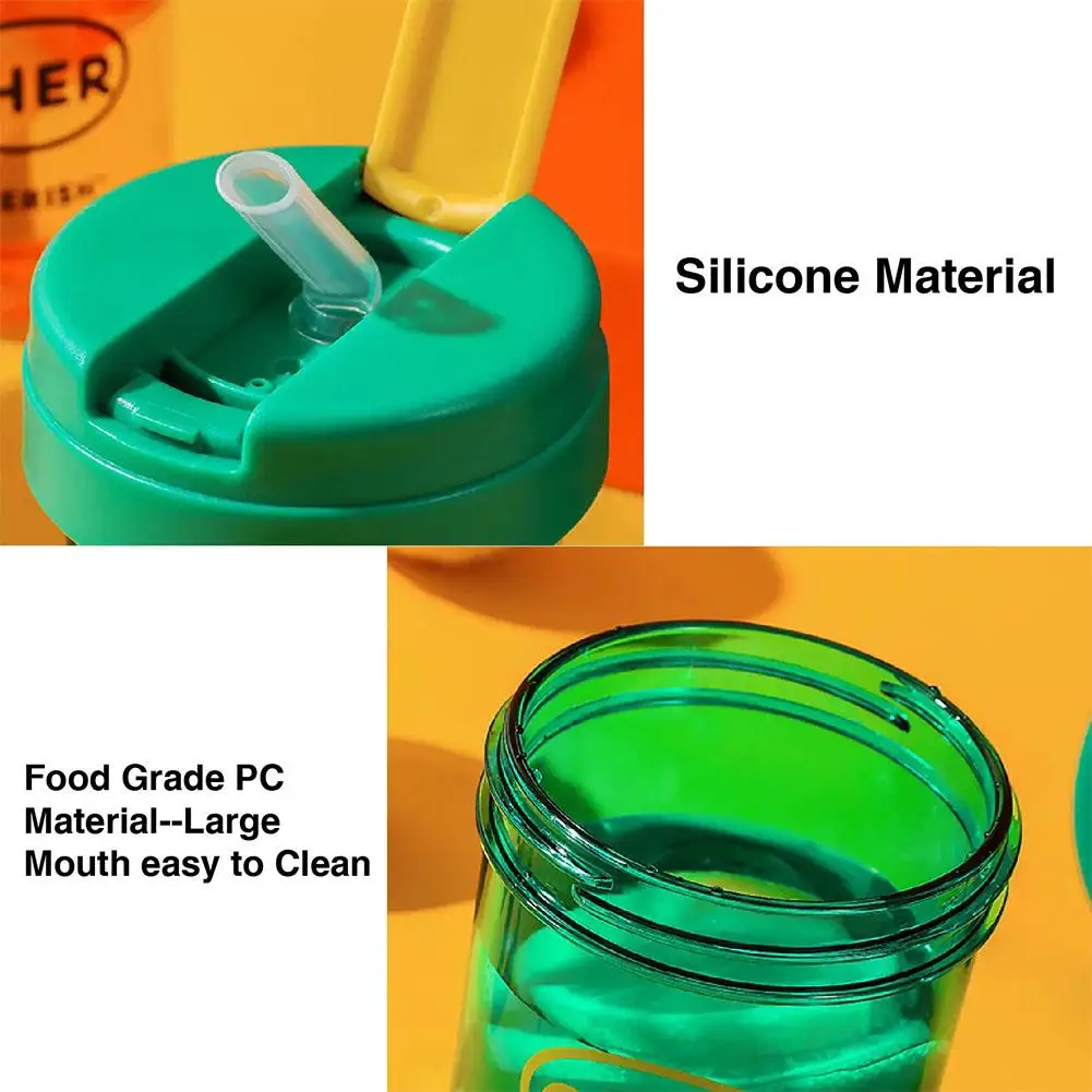 Kids Girl 300ml Mini Straw Water Bottle Anti-fall Cute Portable Outdoor Sports Water Bottle Milk Coffee Friut Tea Cup Drinkware view 6