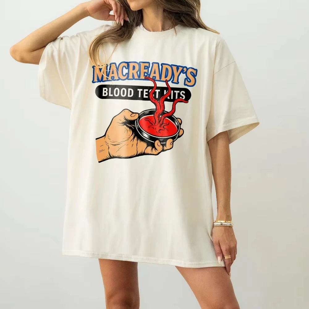 The Thing Blood Test Shirt MacReady Horror Tee 80s Sci-Fi Cult Movie Shirt Alien Parody Gift for Movie Lover Halloween Shirt