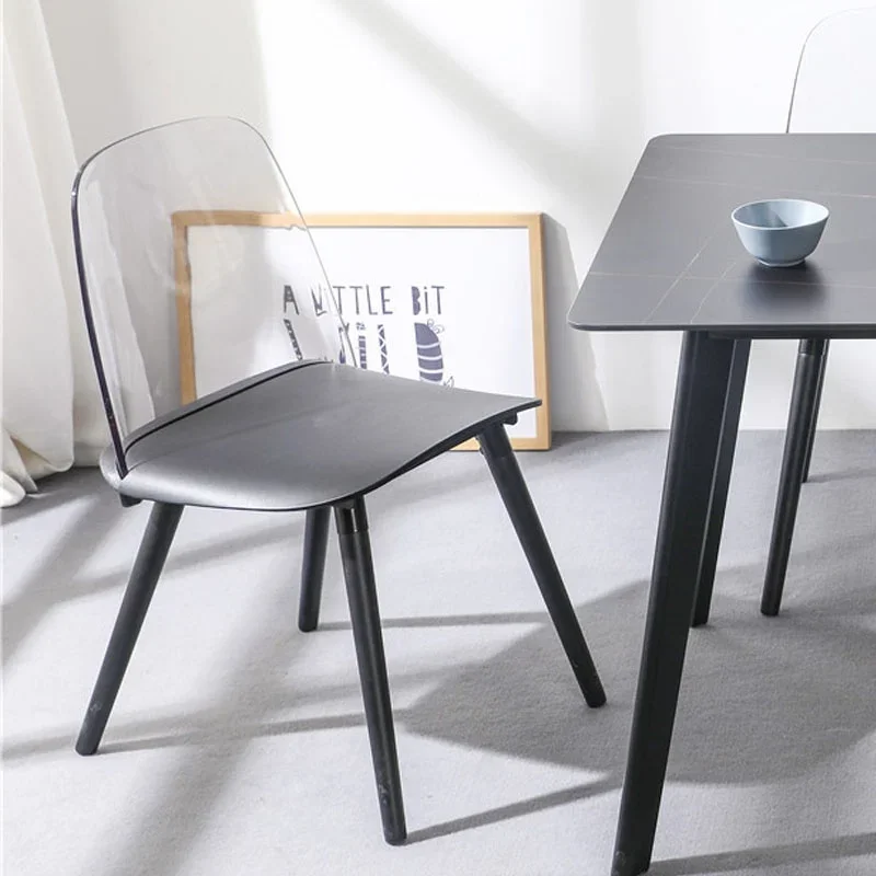 Nordic style master design simple household commercial milk tea coffee restaurant plastic back chair black and white makeup