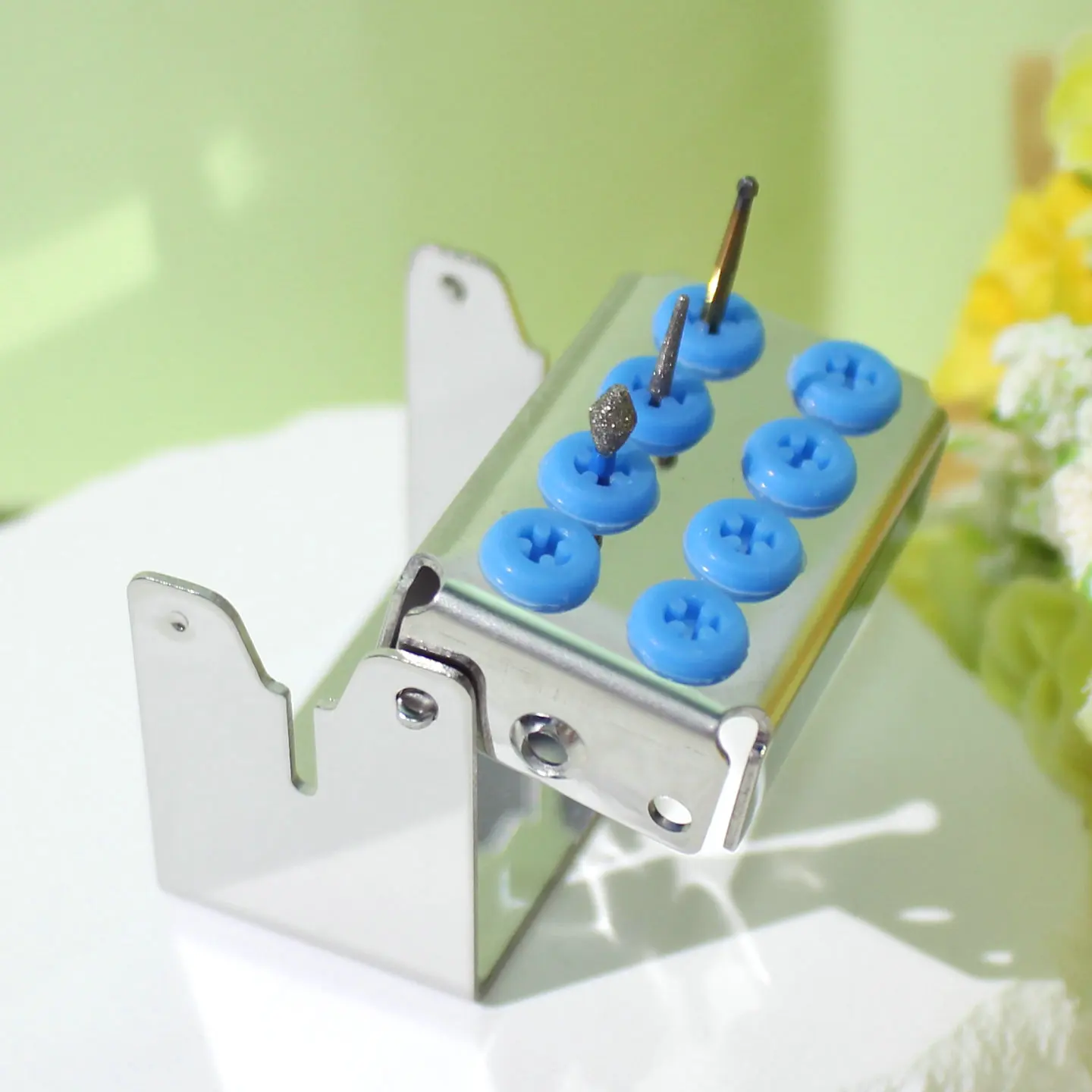 

Dental Disinfection Holder 8 Holes Autoclave Sterilizer Burs Case For Oral Care Tools Stainless Steel Metal Holder