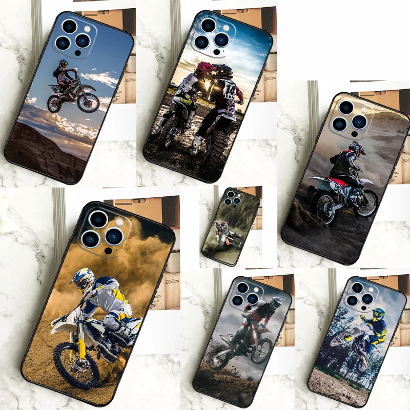 Capa de telefone esportiva para motocicleta para iPhone, Capa Moto Cross, iPhone 13 12 14 11 16 15 Pro Max Plus Mini 7 8 X XR XS Max
