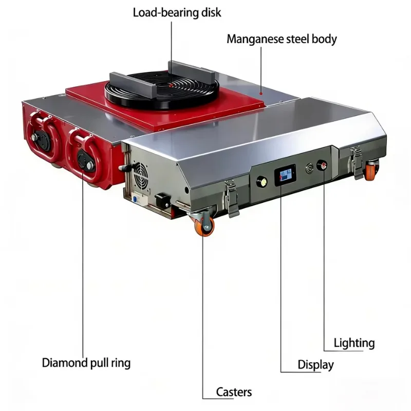 10 Ton Electric Tank Transporter Remote Control Battery Powered Load Moving Skates forIndustrial Material Handling Work Use Site
