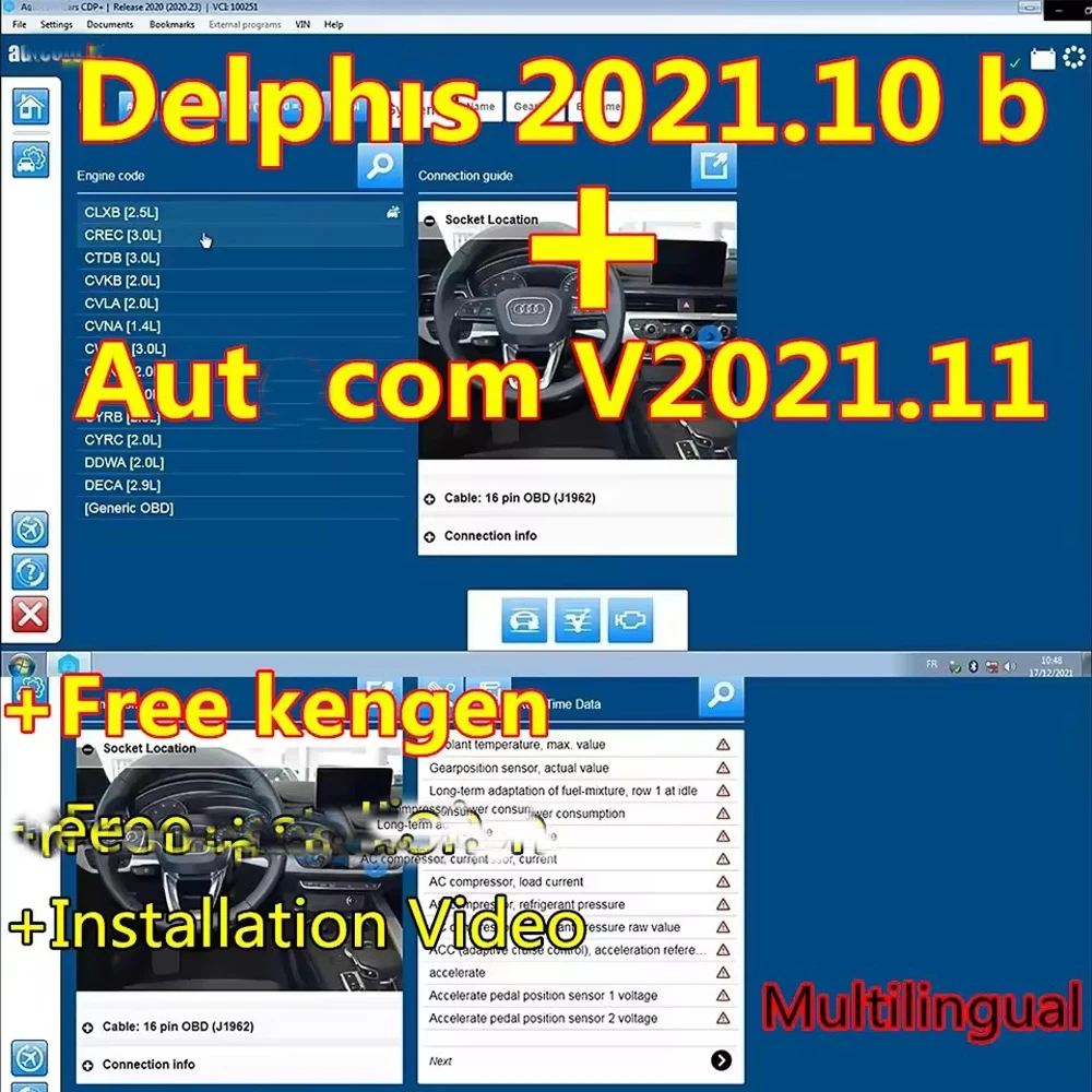 

2025car Delphis 2021.10b with keygen Software DS 150 Autocoms 2021.11 + free keygen Codings OBD2 Diagnostic tool Compatible with