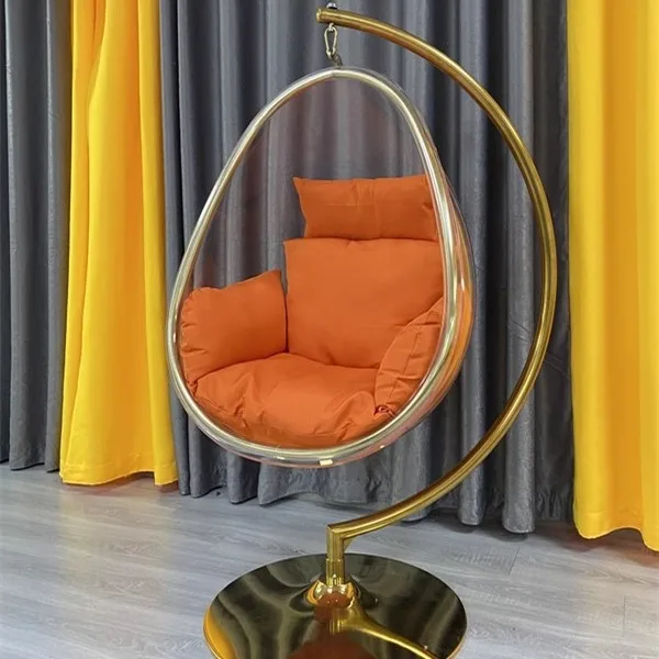 Balcony Hanging Chair ins Wind Indoor Hanging Basket Swing Transparent Acrylic Princess Single Hanging Blue