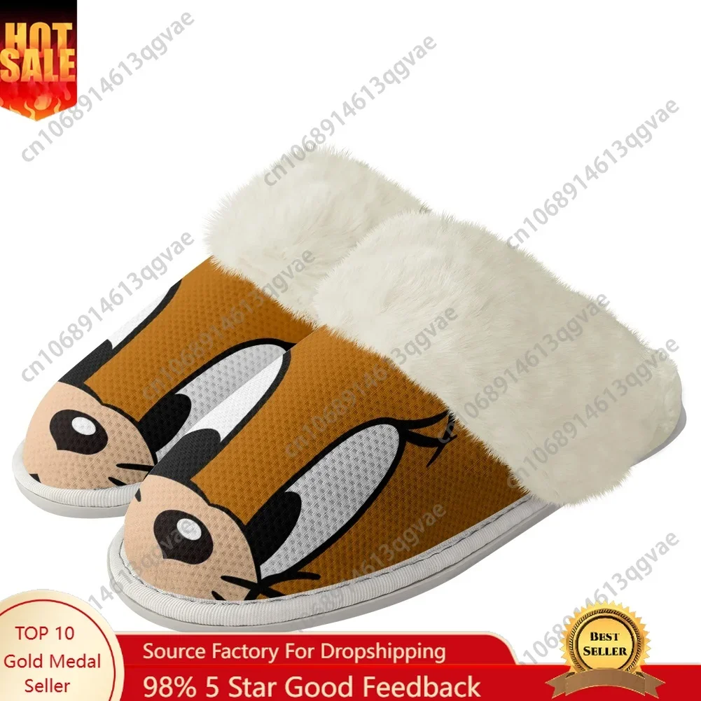 

Cute Cat Cartoon Animals Pattern Plush Slippers Keep Warm Shoes Mens Womens Home Cotton Bedroom Custom Thermal Light Slipper