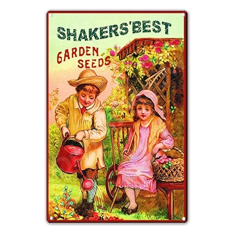 Vintage tuinplanten thema metalen blikken bord retro zonnebloem kamerplant wanddecoratie voor huis patio tuin tuinieren rustieke ijzeren P