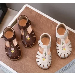 Sandali per bambini estate adorabili fiori ricamati neonate sandali moda scarpe per bambini traspiranti sandali da spiaggia