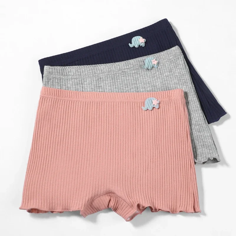 5PCS Children's underwear, soft cotton flat-toe pants for girls, summer thin and simple, big kids, small girls, four-corner baby