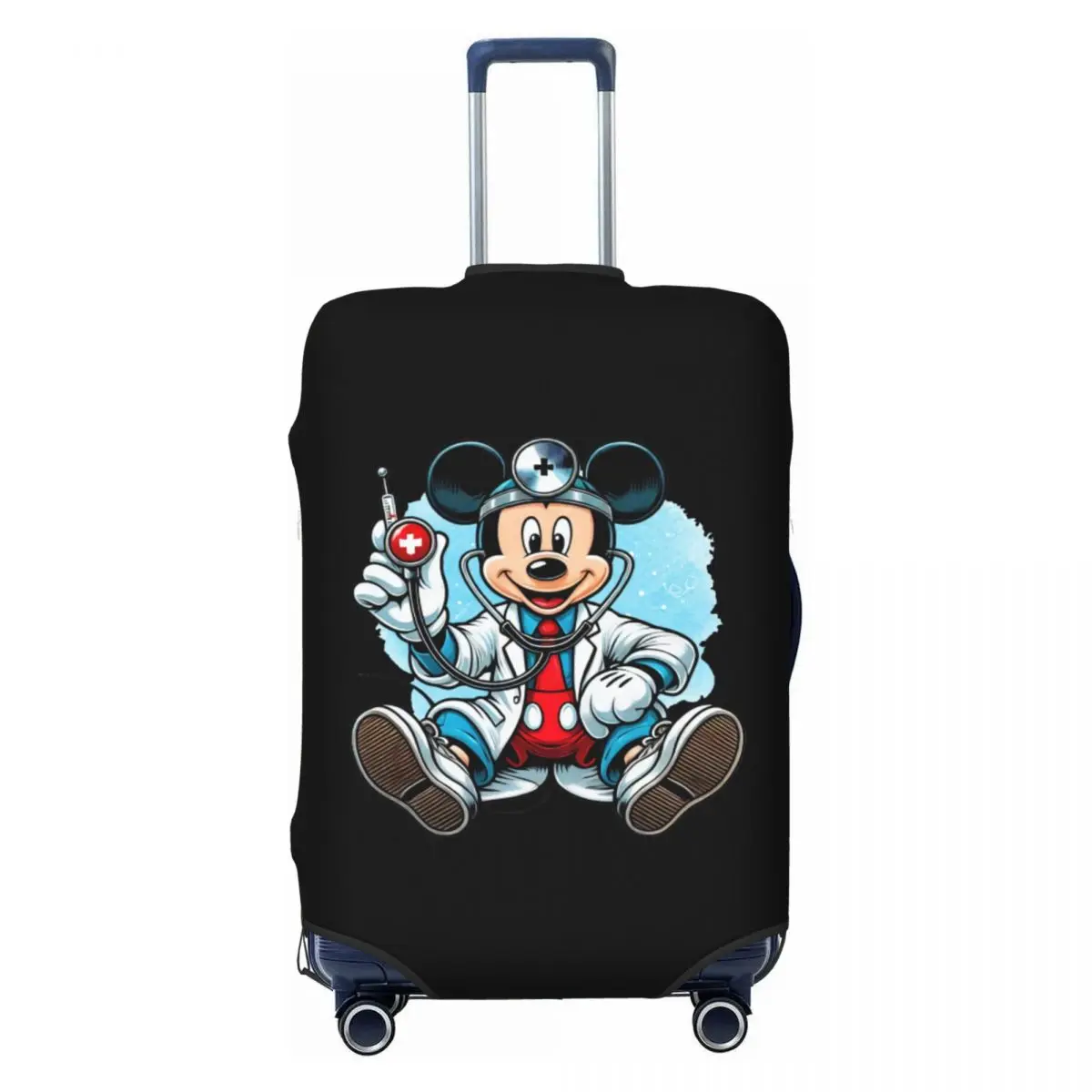 

Custom Mickey Mouse Doctor Luggage Cover Protector Fashion Travel Suitcase Covers for 18-32 Inch