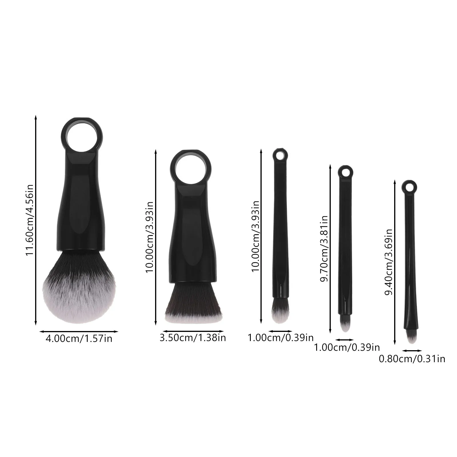 5pcs Makeup Brush Set Foundation Blending Brush For Face Powder Blush Travel Small Makeup Tools Portable