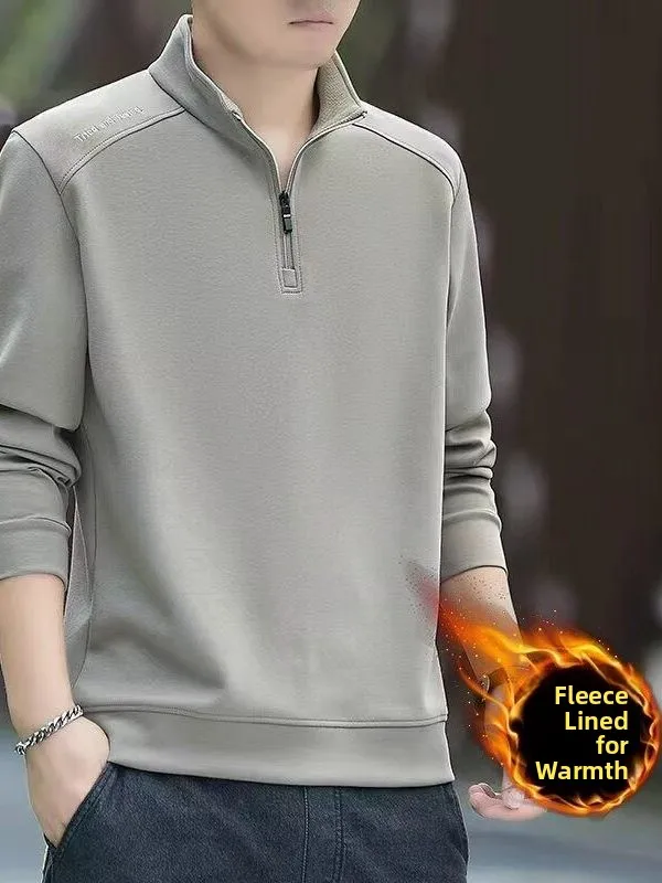 

Faionable ex Climbing Zipper Long Sve Hoodie Urban Sle Casual Wear Polyester Fce Lined Stand Collar Sweatirt