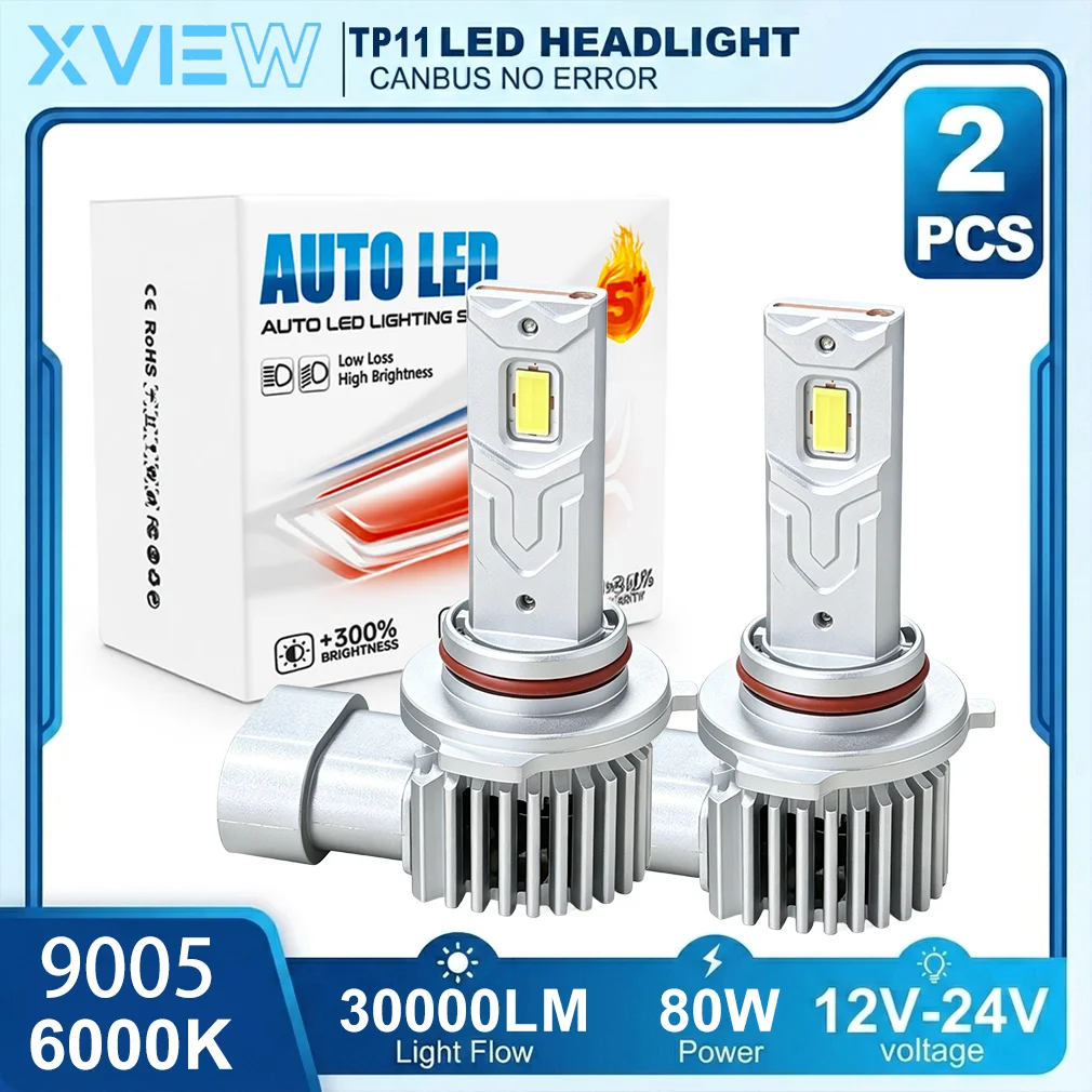 

XVIEW H11 LED Light Bulbs for Car 80w 30000LM H7 9005 Hb3 LED Headlights Canbus Auto Headlamp Fog 6000K Auto Diode Lights