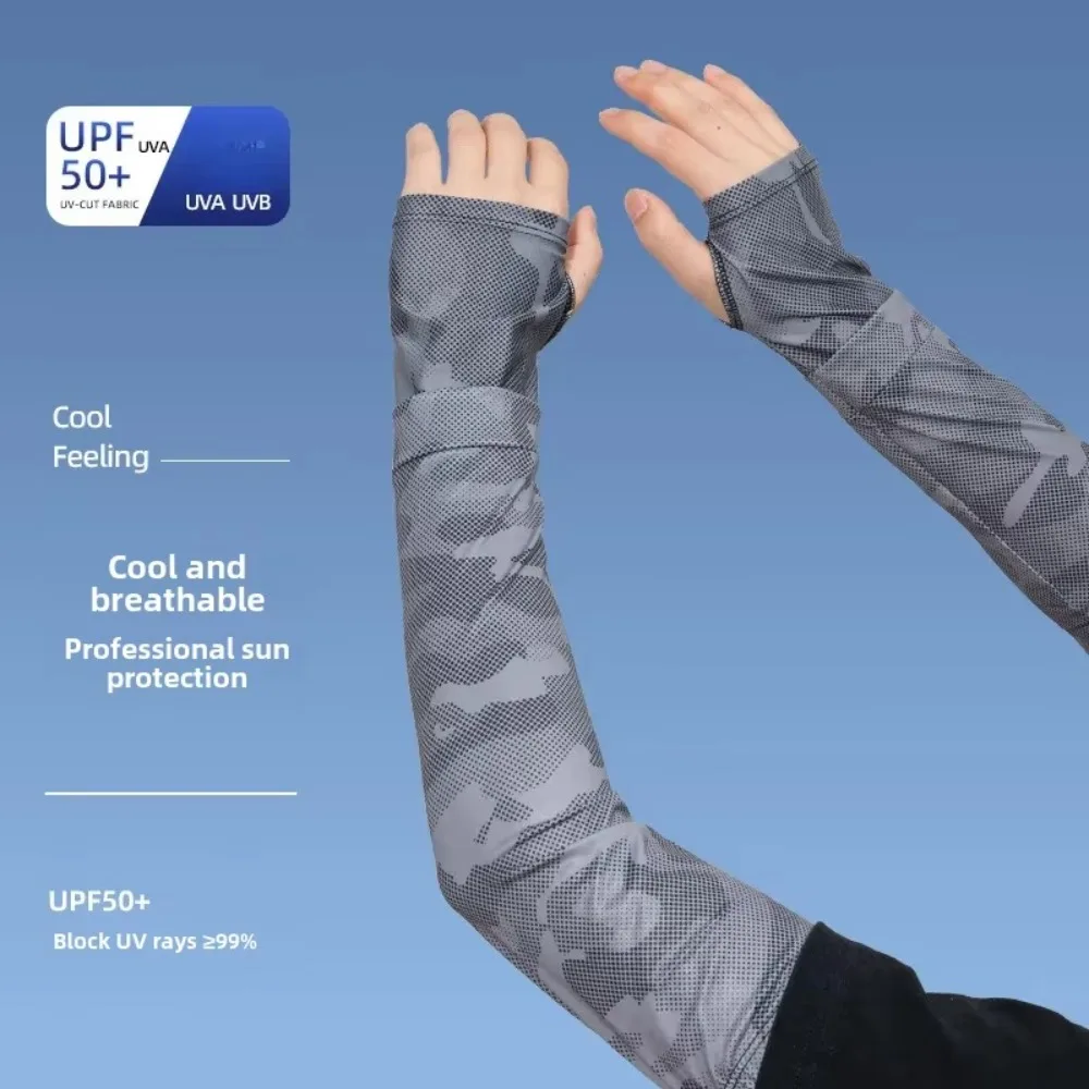 

Модные мужские солнцезащитные рукава из ледяного шелка, дышащая маска для лица, анти-УФ-рукава для бега