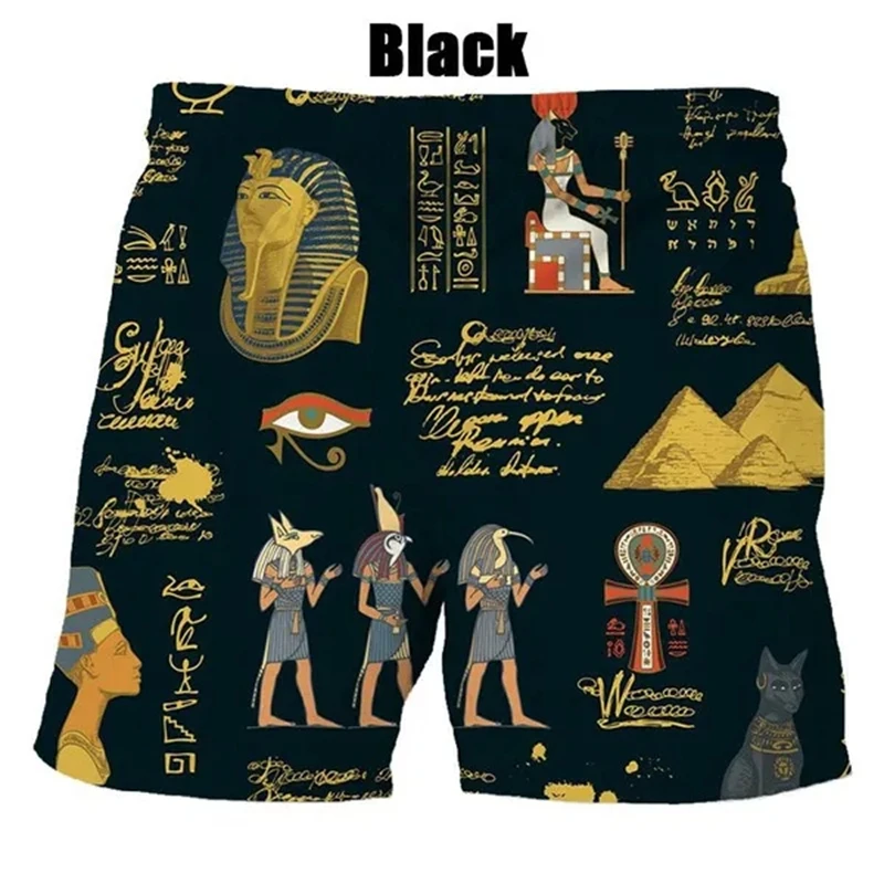 New Summer Hot Sale Fashion Egyptian 3d Printing Men's Women Casual Summer Shorts Cool Ice Shorts Gym Beach Pants Swim Trunks