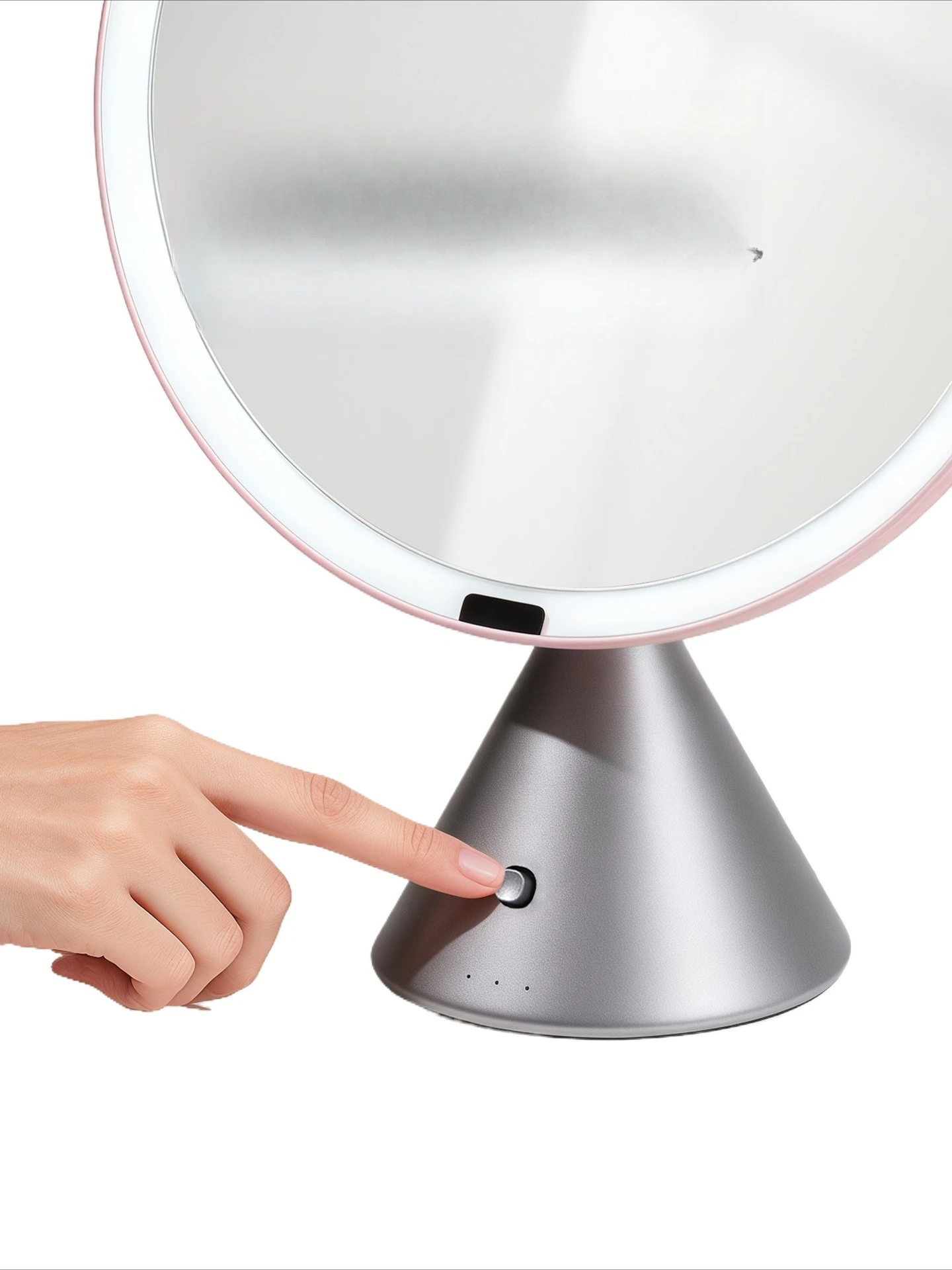 مرآة زينة ذكية بإضاءة LED لسطح المكتب، مرآة تجميل خاصة عالية الوضوح لسطح المكتب مع ضوء