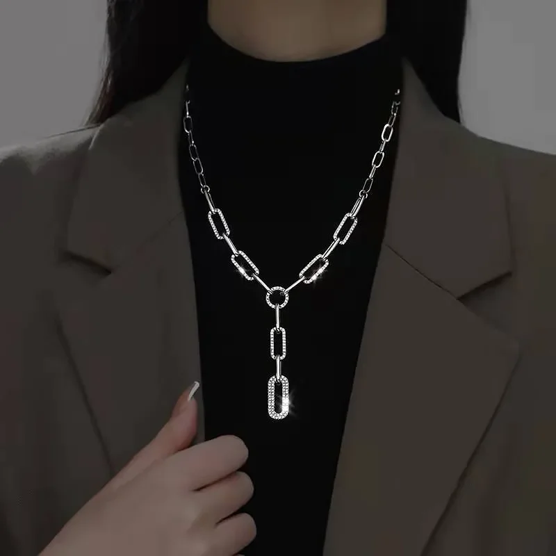 Korean Metal Chain Around The Neck Design Personality Hip-hop Clavicle Chain Fashion Exaggerated Necklace Jewelry