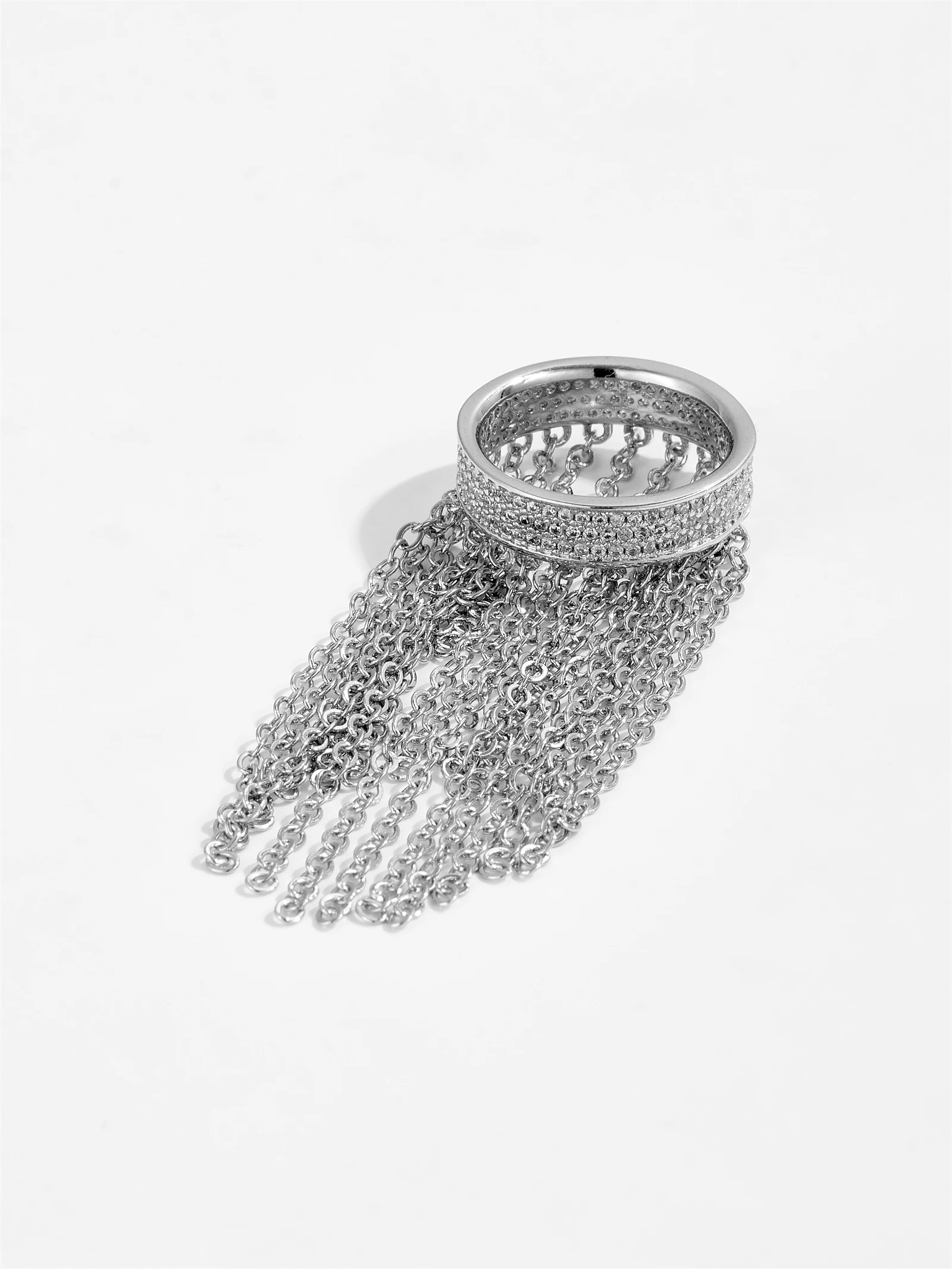 DPLAOPA Women 925 Sterling Silver Gold Finger Ring CZ Zircon Long Chain 2024 New Fine Luxury Party Birthday Wedding Gift Jewelry