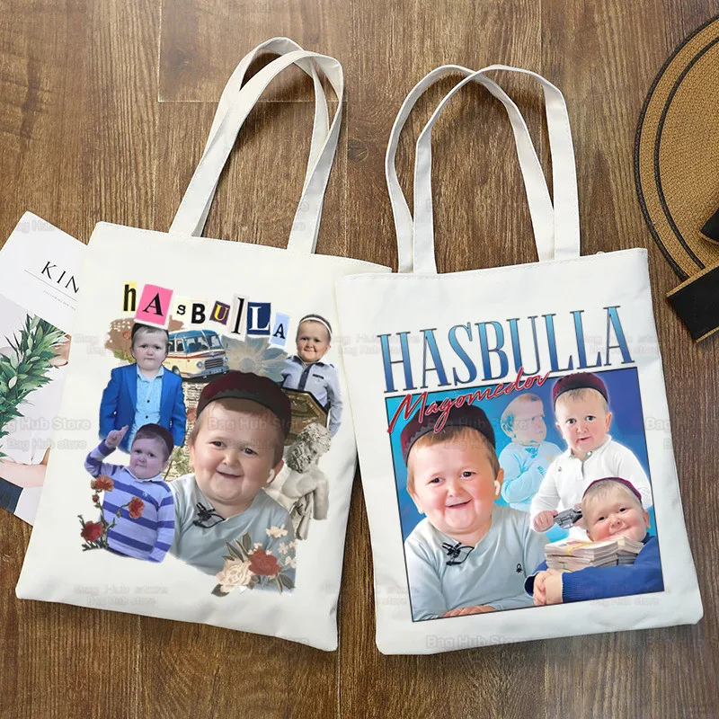 Fighting Hasbulla borsa a tracolla in tela pieghevole da donna Tote in tela borsa per la spesa ecologica borsa in tela borsa Casual uso quotidiano