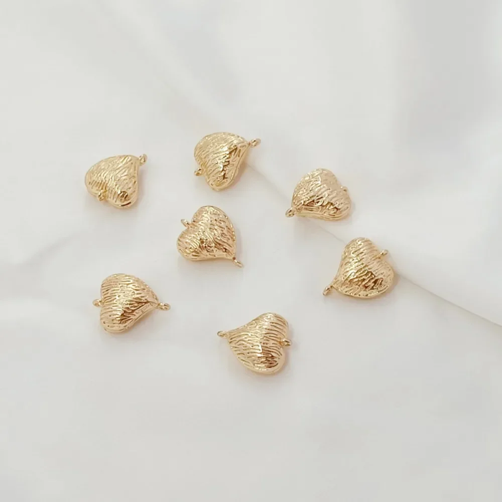 

14K Gold-plated Brushed Heart Magnet Clasp Handmade DIY Bracelet Necklace with Heart-shaped Clasp At The End