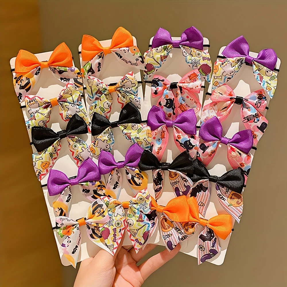 20 Pieces of Halloween Funny Bow Ties, Halloween Gifts Suitable for Girls