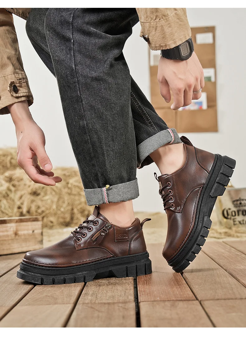 Herren-Freizeitschuhe, Vier-Jahreszeiten-Handarbeit, bequeme Outdoor-Arbeitsschuhe, modische Joker-Jugend-Trendschuhe, Business-Party-Lederschuhe – Detail 25