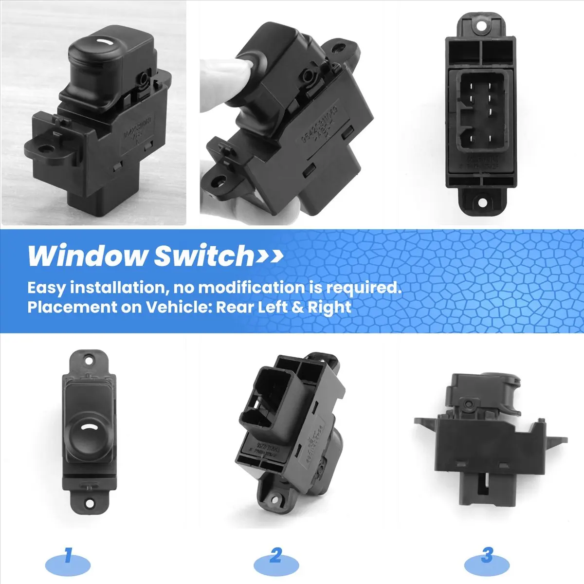 #46X Car Rear Power Window Switch Left Right for ACCENT SOLARIS 2011-2017,For HYUNDAI Window Switch,(ABS)