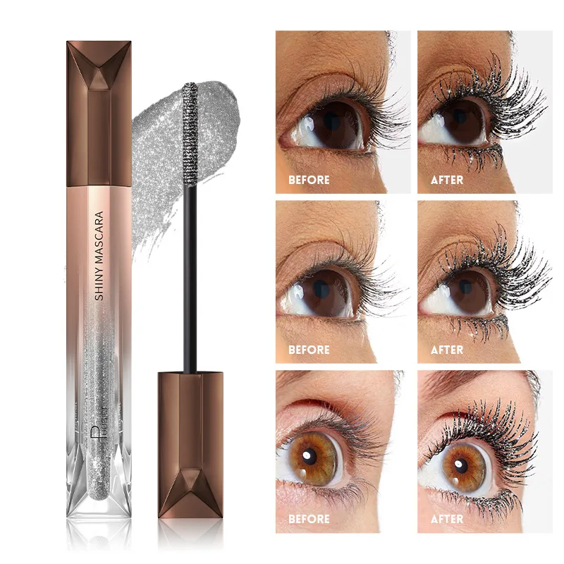 Pudaier Diamond-mascara Pearl Shimmer مكياج يدوم طويلاً دون مزج مكياج الماسكارا الملونة الأوروبية والأمريكية