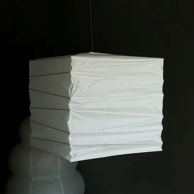 Japanese Wabi-sabi Akari Noguchi Yong Square Pendant Light Medieval Rice Paper Modern Home Decoration Bedroom Living/dining Room
