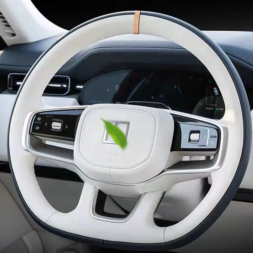 For ZEEKR 9X 2025 2026 Steering Wheel Return Indicator Sticker Decoration Suede Label Modification Special Accessory