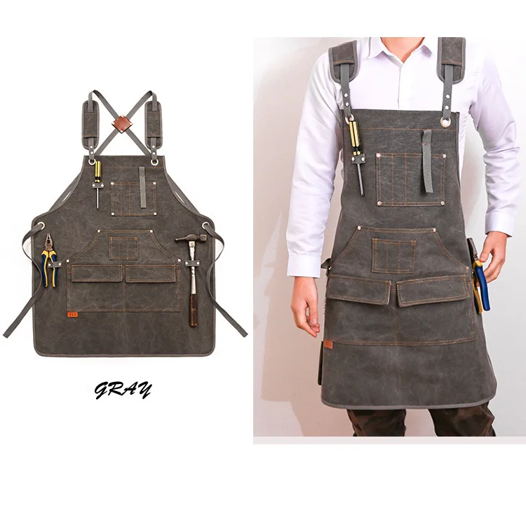 

Износостойкий многофункциональный карманный фартук из канваса для работы на открытом воздухе, для плотников, электриков, для барбекю, поясная сумка с множеством карманов