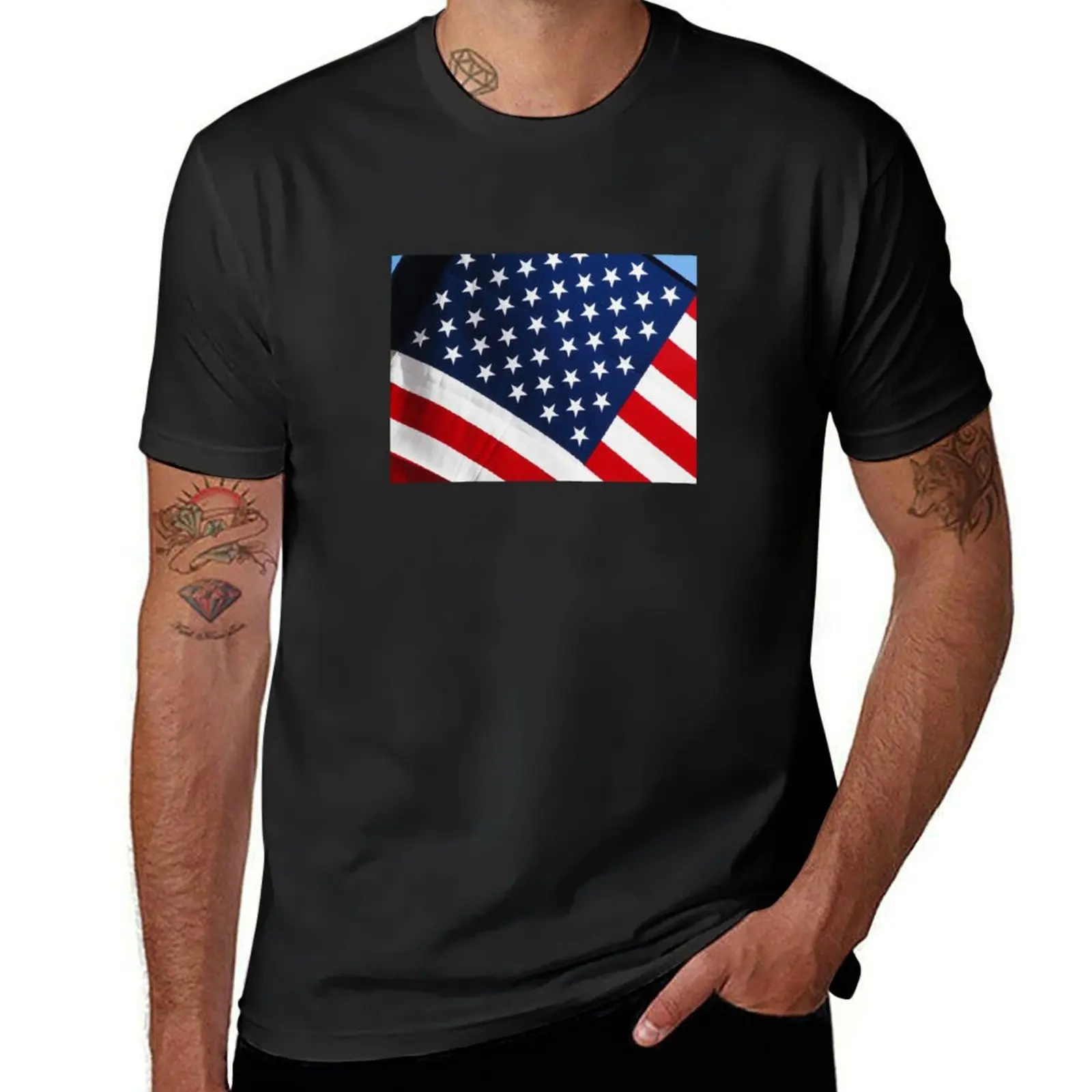 

Old Glory American Flag T-Shirt funnys boys whites Aesthetic clothing quick drying mens t shirt