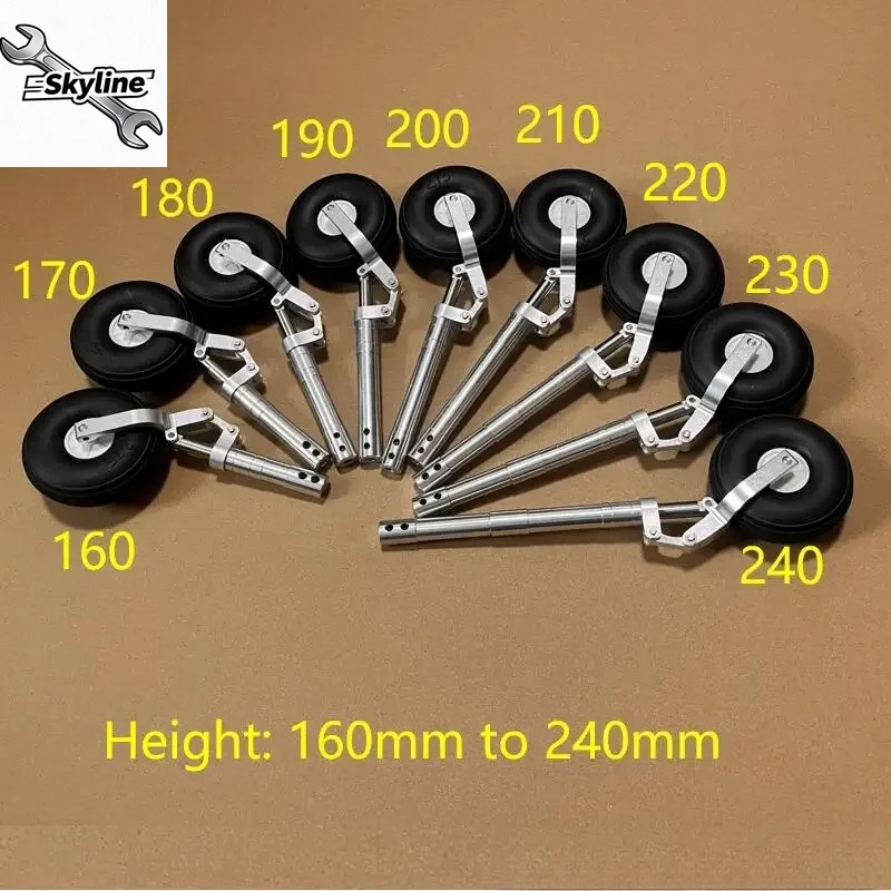 115mm to 205mm D4 or D5 Strengthened Damping Kneeling Landing Gear Worm Shock Tripod  for DIY 5-10kg RC Aircraft EDF Plane Parts